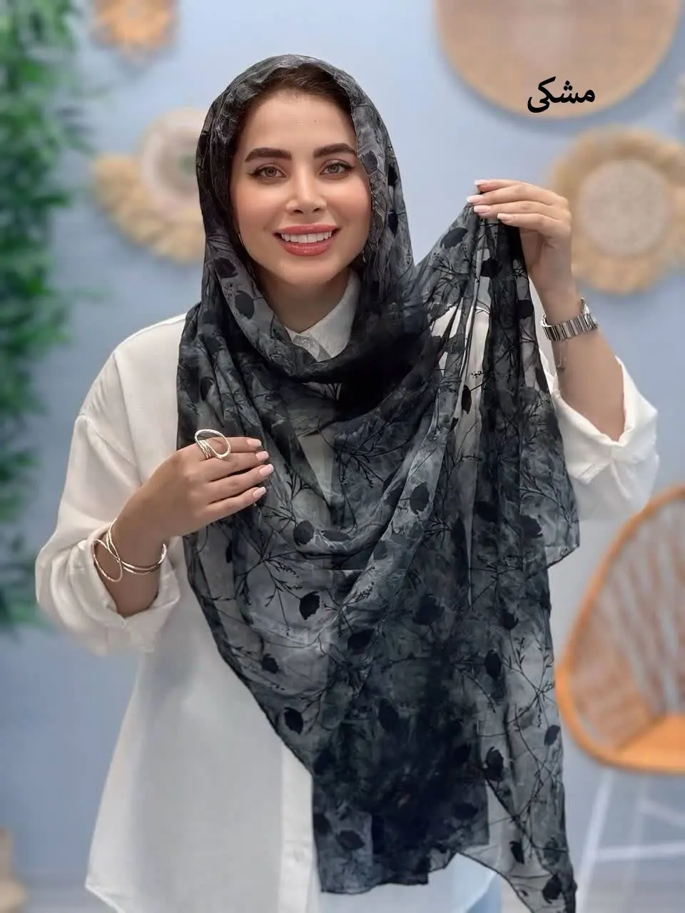 3457-شال حریر مخملی